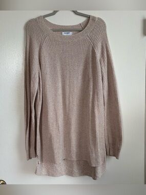 Old Navy Beige Crew Neck Raglan Sleeve Knit Pullover Sweater Women’s XL